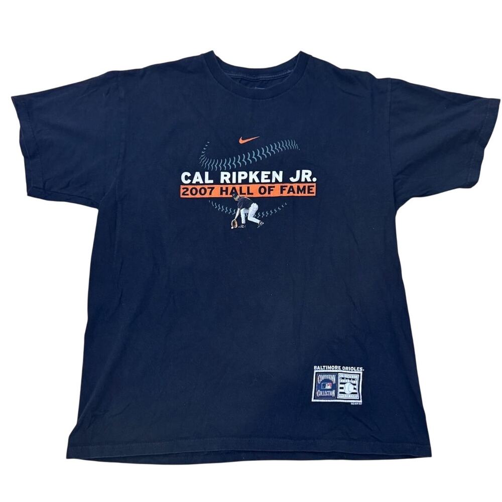 Cal Ripken Jr. 2007 Hall of Fame Baltimore Orioles MLB Black Nike shirt Medium